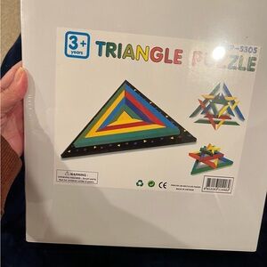 Triangle Geometric Wood Puzzle Ages 3+ New Sealed Box